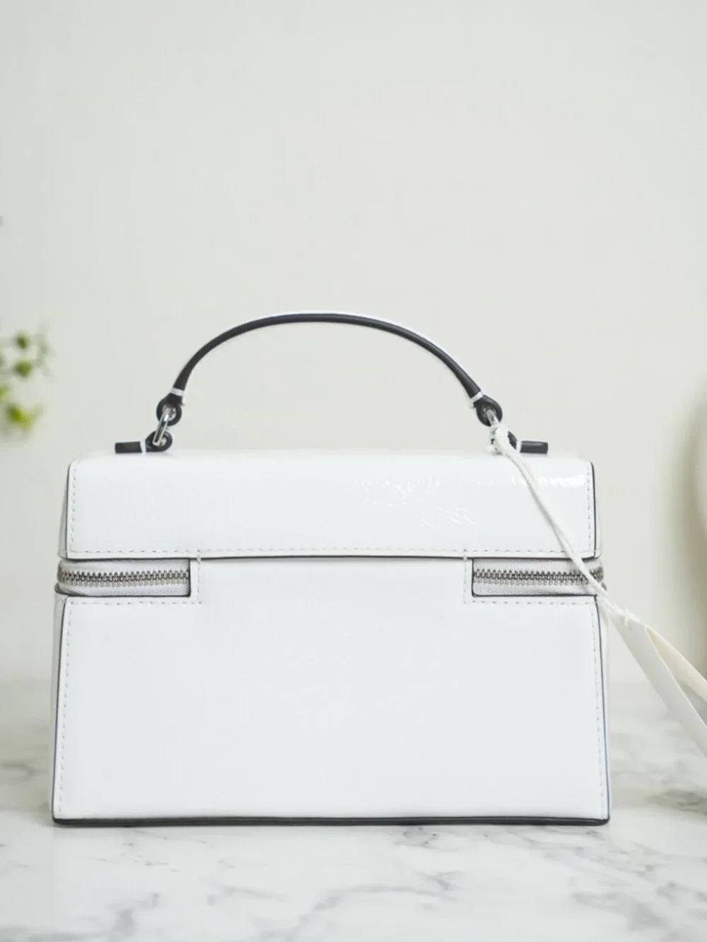 Tory Burch Rory Crinkle Vanity Bag Crossbody in Cirrus Cloud White NWT